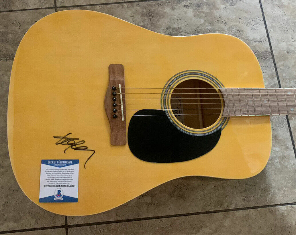 Willie Nelson Body Signed Autographed Acoustic Guitar Bas Certified Autographia 