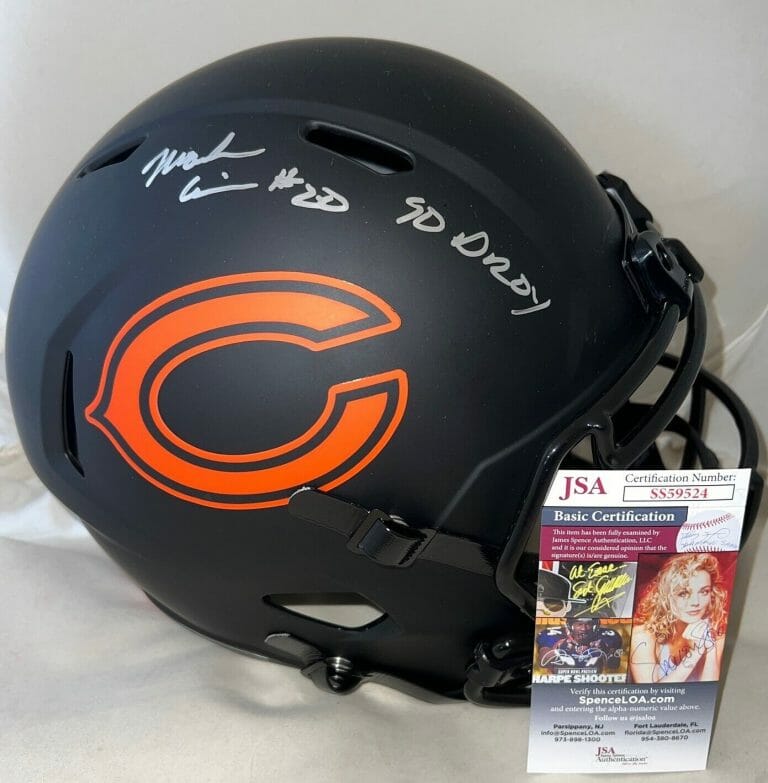 MARK CARRIER SIGNED CHICAGO BEARS ECLIPSE F/S HELMET AUTOGRAPHED W/ INSCRIP. JSA COLLECTIBLE MEMORABILIA