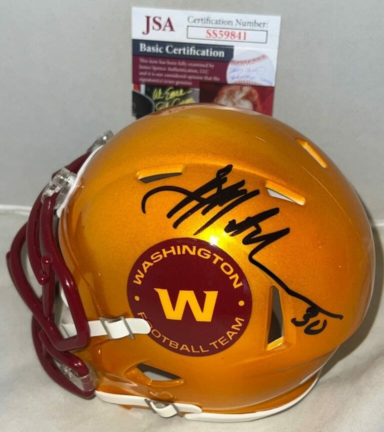 BRIAN MITCHELL WASHINGTON REDSKINS SIGNED FLASH MINI HELMET AUTOGRAPHED JSA COLLECTIBLE MEMORABILIA