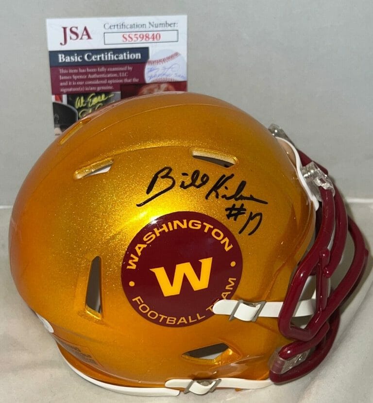 BILLY KILMER WASHINGTON REDSKINS SIGNED FLASH MINI HELMET AUTOGRAPHED JSA COLLECTIBLE MEMORABILIA