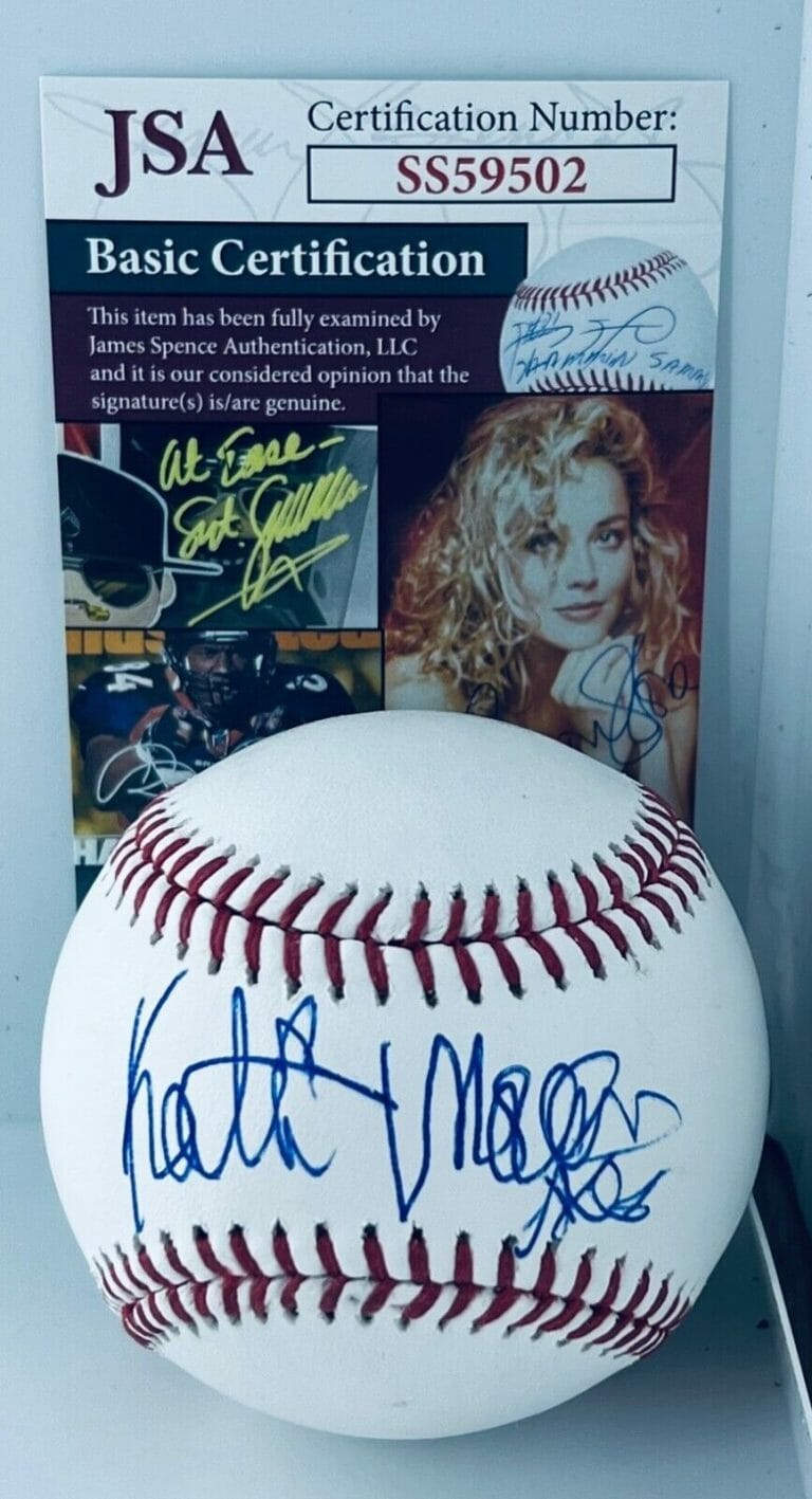 KATIE MORGAN HOT ADULT VIDEO STAR SIGNED MLB BASEBALL BALL AUTOGRAPHED PROOF JSA COLLECTIBLE MEMORABILIA