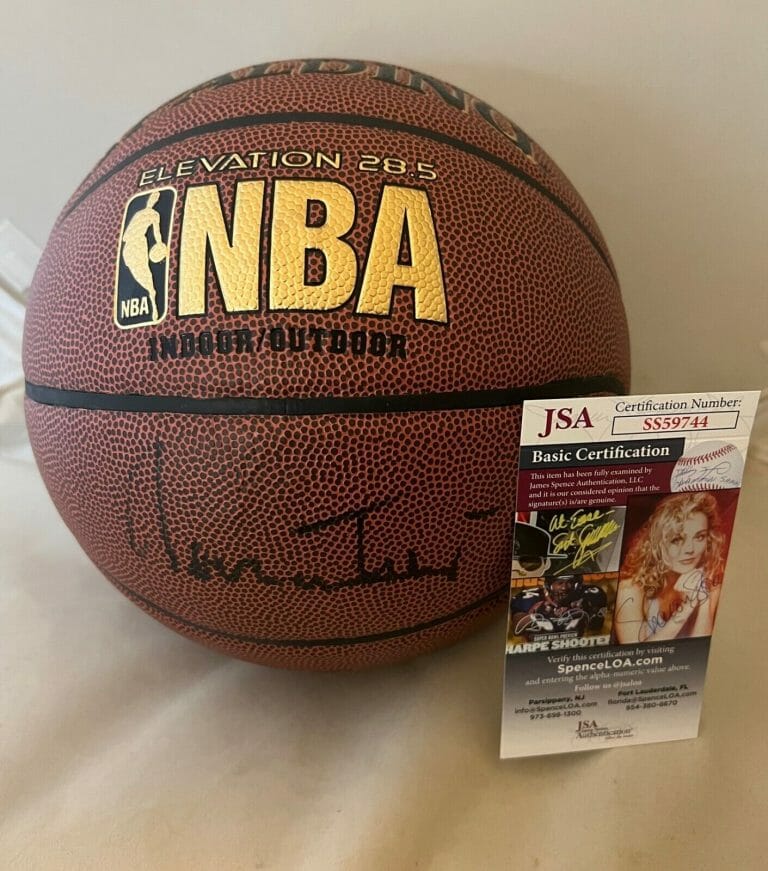 JERRY WEST LA LOS ANGELES LAKERS SIGNED NBA BASKETBALL BALL AUTOGRAPHED JSA COLLECTIBLE MEMORABILIA