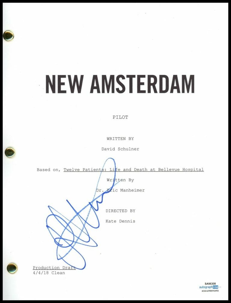 JANET MONTGOMERY “NEW AMSTERDAM” AUTOGRAPH SIGNED FULL PILOT EPISODE SCRIPT ACOA COLLECTIBLE MEMORABILIA
