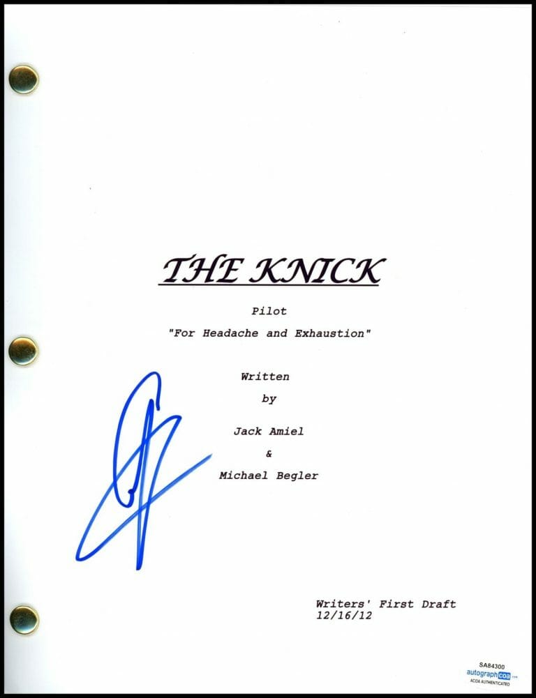 ANDRE HOLLAND “THE KNICK” AUTOGRAPH SIGNED FULL COMPLETE PILOT SCRIPT ACOA COLLECTIBLE MEMORABILIA