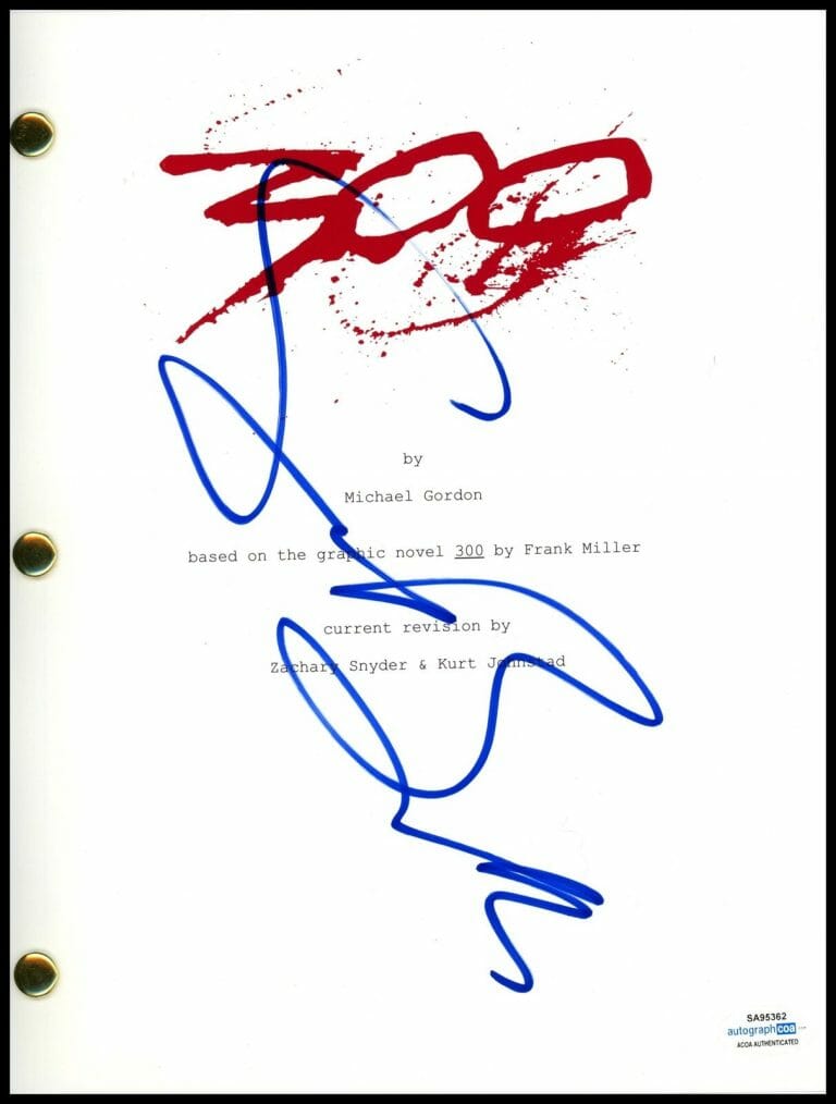 GERARD BUTLER “300” AUTOGRAPH SIGNED ‘LEONIDAS’ COMPLETE SCRIPT SCREENPLAY ACOA COLLECTIBLE MEMORABILIA