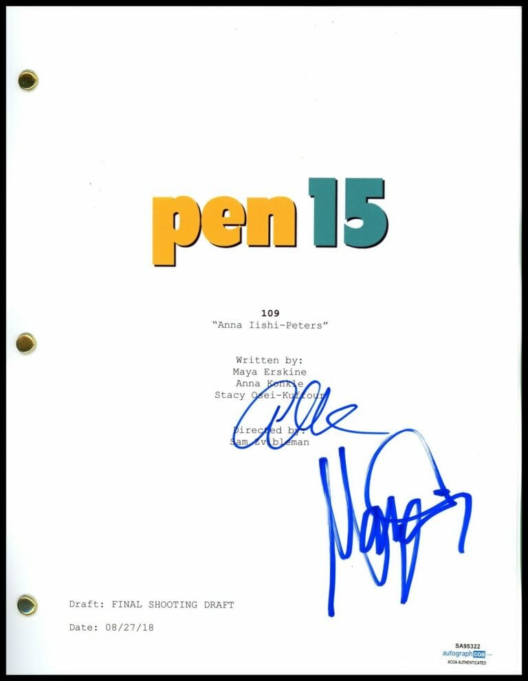 MAYA ERSKINE & ANNA KONKLE “PEN15” AUTOGRAPHS SIGNED FULL EPISODE SCRIPT ACOA COLLECTIBLE MEMORABILIA