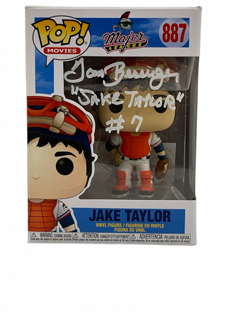 TOM BERENGER SIGNED JAKE TAYLOR MAJOR LEAGUE POP FUNKO FIGURE AUTO BECKETT 46 COLLECTIBLE MEMORABILIA