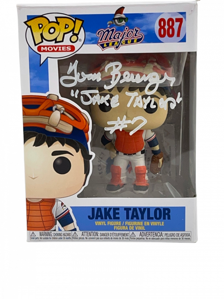 TOM BERENGER SIGNED JAKE TAYLOR MAJOR LEAGUE POP FUNKO FIGURE AUTO BECKETT 48 COLLECTIBLE MEMORABILIA
