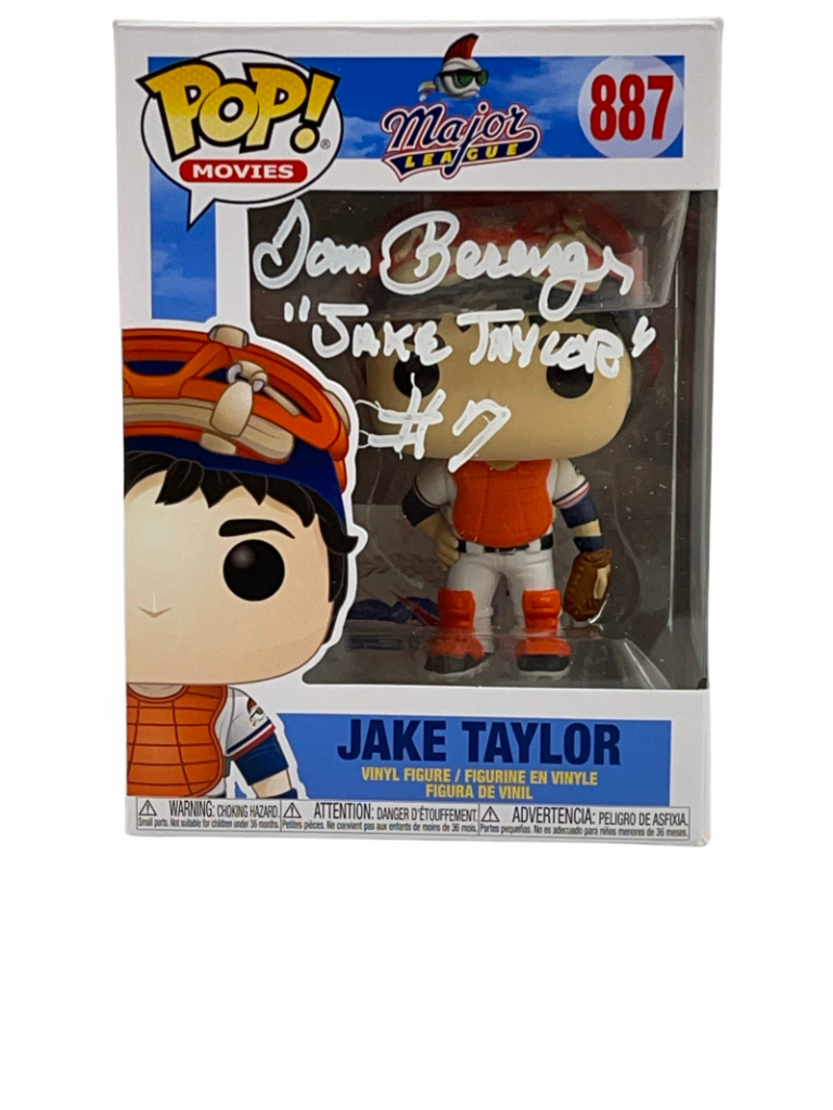 TOM BERENGER SIGNED JAKE TAYLOR MAJOR LEAGUE POP FUNKO FIGURE AUTO BECKETT 45 COLLECTIBLE MEMORABILIA