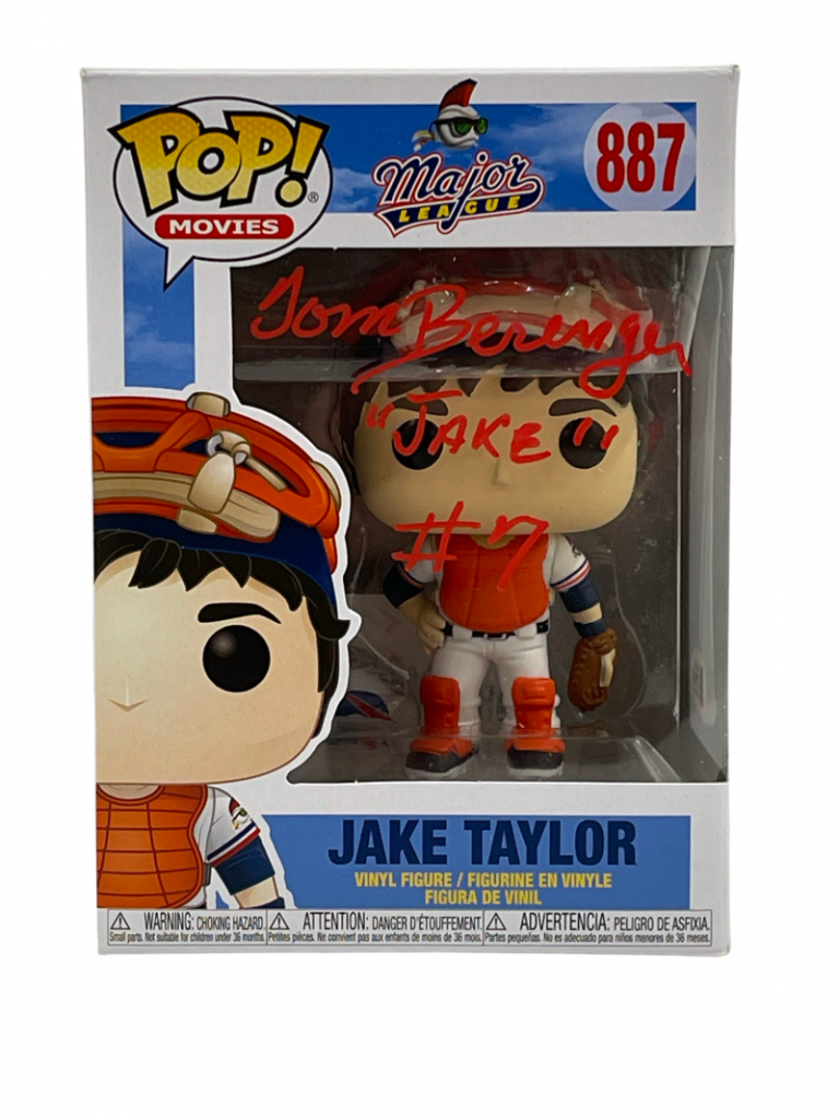 TOM BERENGER SIGNED JAKE TAYLOR MAJOR LEAGUE POP FUNKO FIGURE AUTO BECKETT 6 COLLECTIBLE MEMORABILIA
