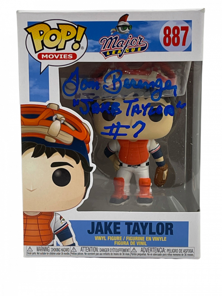 TOM BERENGER SIGNED JAKE TAYLOR MAJOR LEAGUE POP FUNKO FIGURE AUTO BECKETT 13 COLLECTIBLE MEMORABILIA