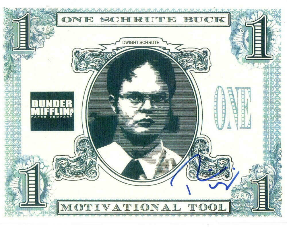 RAINN WILSON SIGNED SCHRUTE BUCK THE OFFICE DWIGHT AUTOGRAPH BECKETT RAINN WILSON SIGNED SCHRUTE BUCK THE OFFICE DWIGHT AUTOGRAPH BECKETT