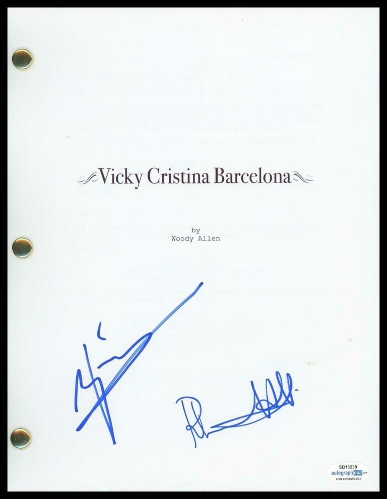 PENELOPE CRUZ & REBECCA HALL “VICKY CRISTINA BARCELONA” SIGNED SCRIPT ACOA COLLECTIBLE MEMORABILIA