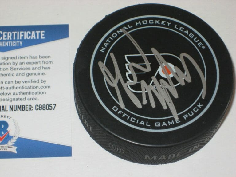 GORD MURPHY SIGNED PHILADELPHIA FLYERS OFFICIAL GAME PUCK W/ BECKETT COA COLLECTIBLE MEMORABILIA