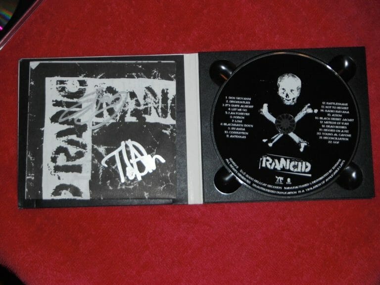 RANCID SIGNED SELF TITLED CD COVER LARS & TIM COLLECTIBLE MEMORABILIA