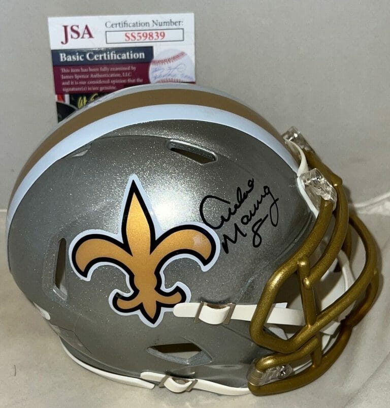 ARCHIE MANNING SIGNED NEW ORLEANS SAINTS FLASH MINI HELMET AUTOGRAPHED JSA COLLECTIBLE MEMORABILIA
