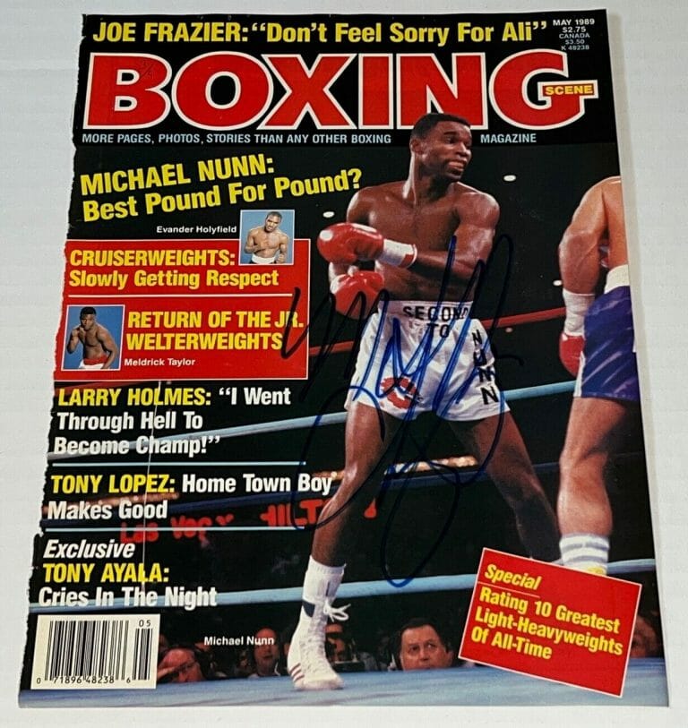 MICHAEL NUNN SIGNED BOXING MAGAZINE PAGE AUTOGRAPHED COLLECTIBLE MEMORABILIA