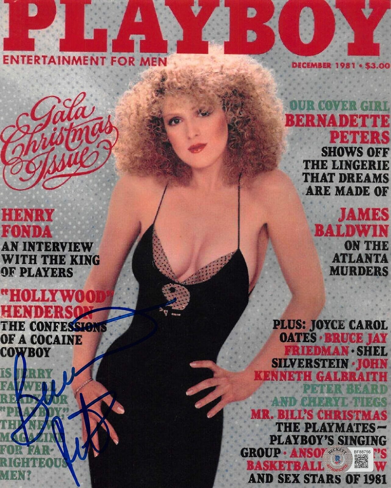 Bernadette Peters Playboy Authentic Signed 8x10 Sexy Photo BAS BF88756