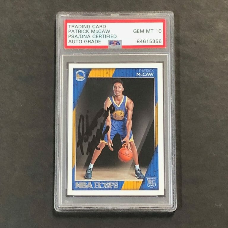 2016-17 NBA HOOPS #293 PATRICK MCCAW SIGNED CARD AUTO 10 PSA SLABBED RC WARRIORS COLLECTIBLE MEMORABILIA