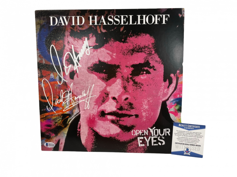 DAVID HASSELHOFF SIGNED OPEN YOUR EYES ALBUM VINYL AUTHENTIC AUTOGRAPH BECKETT COLLECTIBLE MEMORABILIA