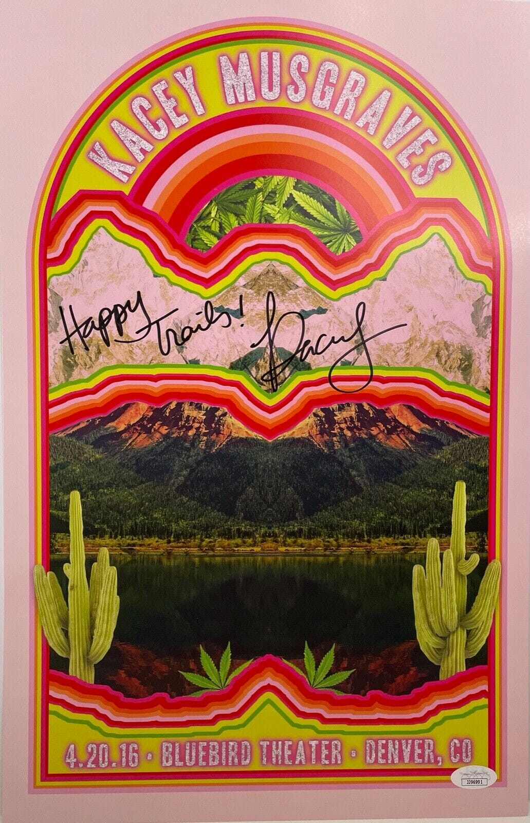 KACEY MUSGRAVES Signed Autograph 11x17 Color Poster Bluebird Theater