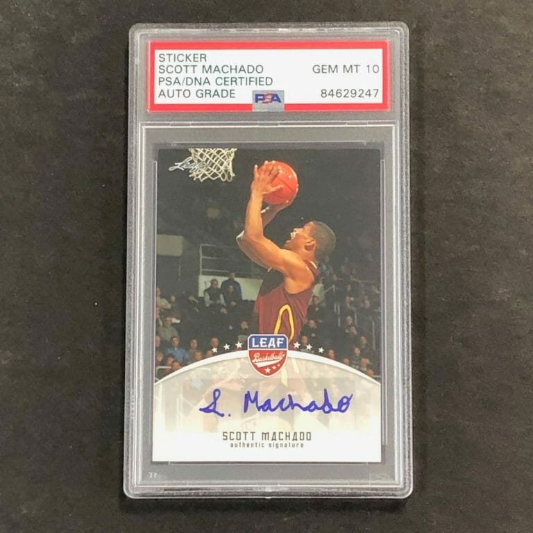 2012-13 LEAF BASKETBALL #SM1 SCOTT MACHADO SIGNED CARD AUTO 10 PSA SLABBED BRAZI COLLECTIBLE MEMORABILIA