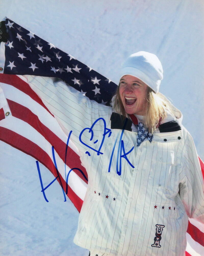 HANNAH TETER SIGNED AUTOGRAPH 8X10 PHOTO - 2006 HALFPIPE OLYMPIC GOLD