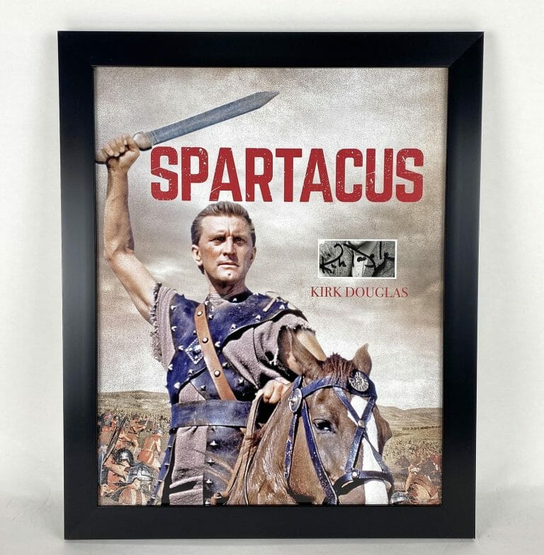KIRK DOUGLAS “SPARTACUS” AUTOGRAPH SIGNED CUSTOM FRAMED 16×20 MATTE DISPLAY ACOA COLLECTIBLE MEMORABILIA