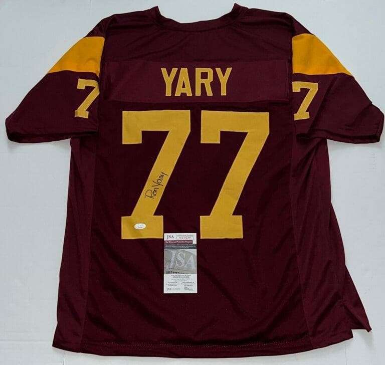 RON YARY USC TROJANS SIGNED CUSTOM JERSEY VIKINGS JSA WITNESSED COLLECTIBLE MEMORABILIA