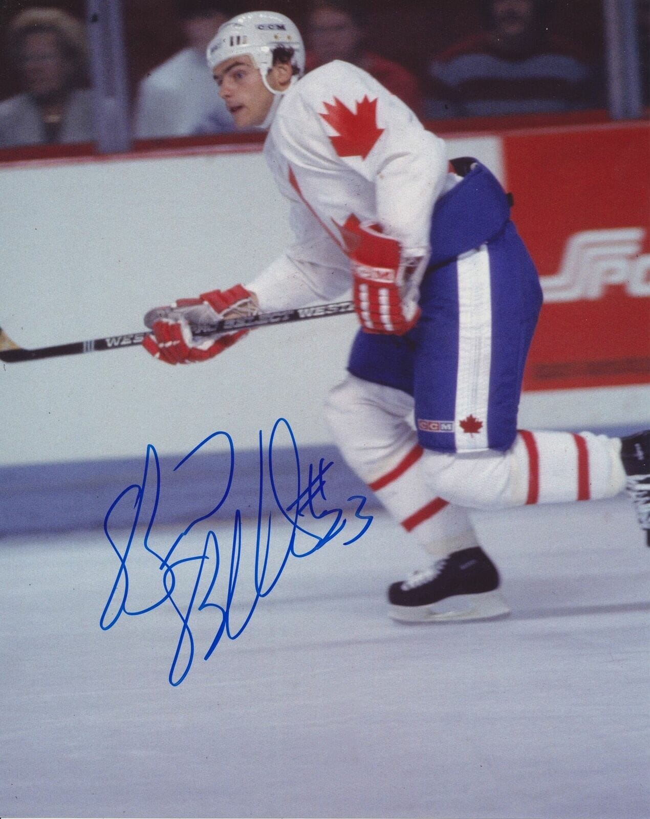 BRIAN BELLOWS SIGNED TEAM CANADA 8X10 PHOTO Autographia