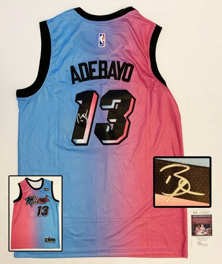 MIAMI HEAT BAM ADEBAYO SIGNED JERSEY JSA COA COLLECTIBLE MEMORABILIA