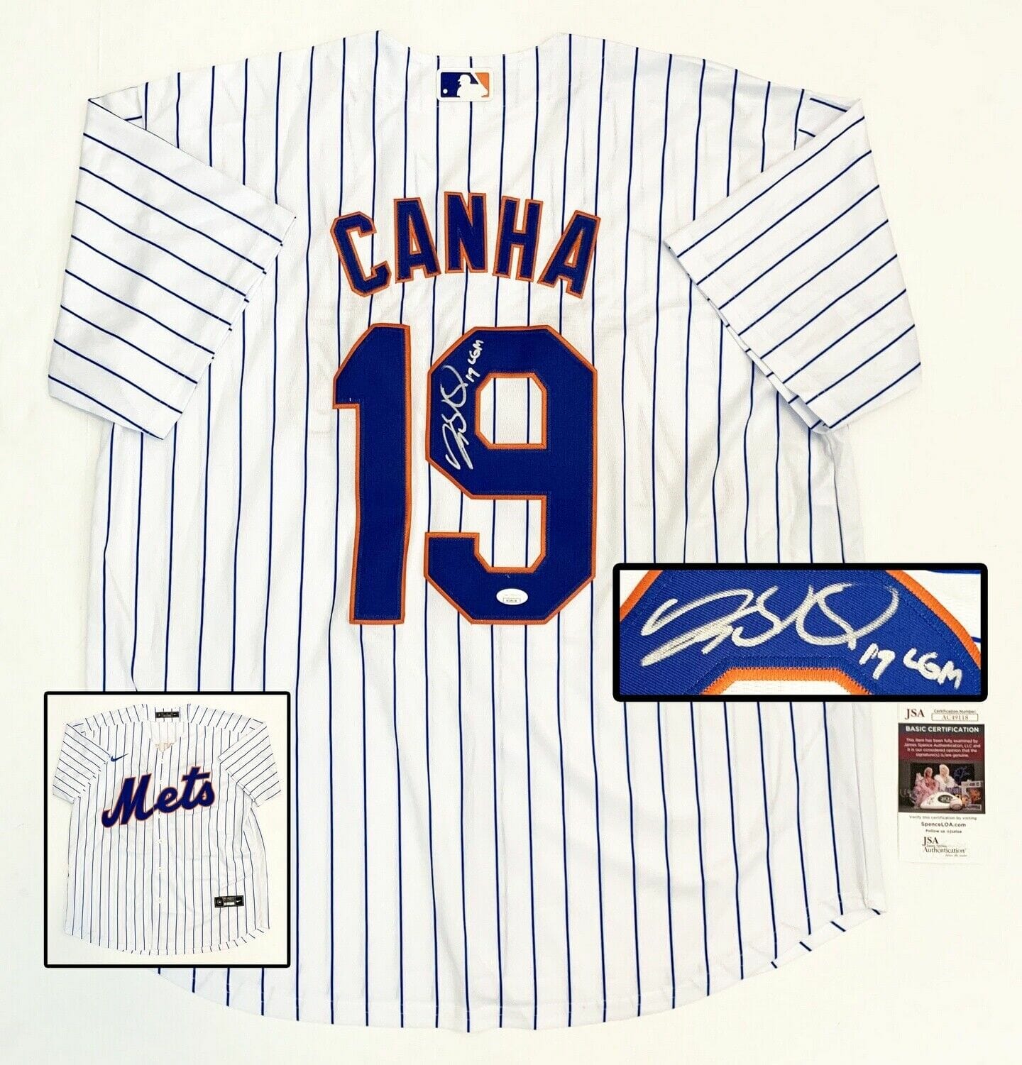  Mark Canha #19 - Game Used Road Grey Jersey - Mets vs.  Marlins - 7/31/22 - 3-5, 2 RBI's, 2 R's