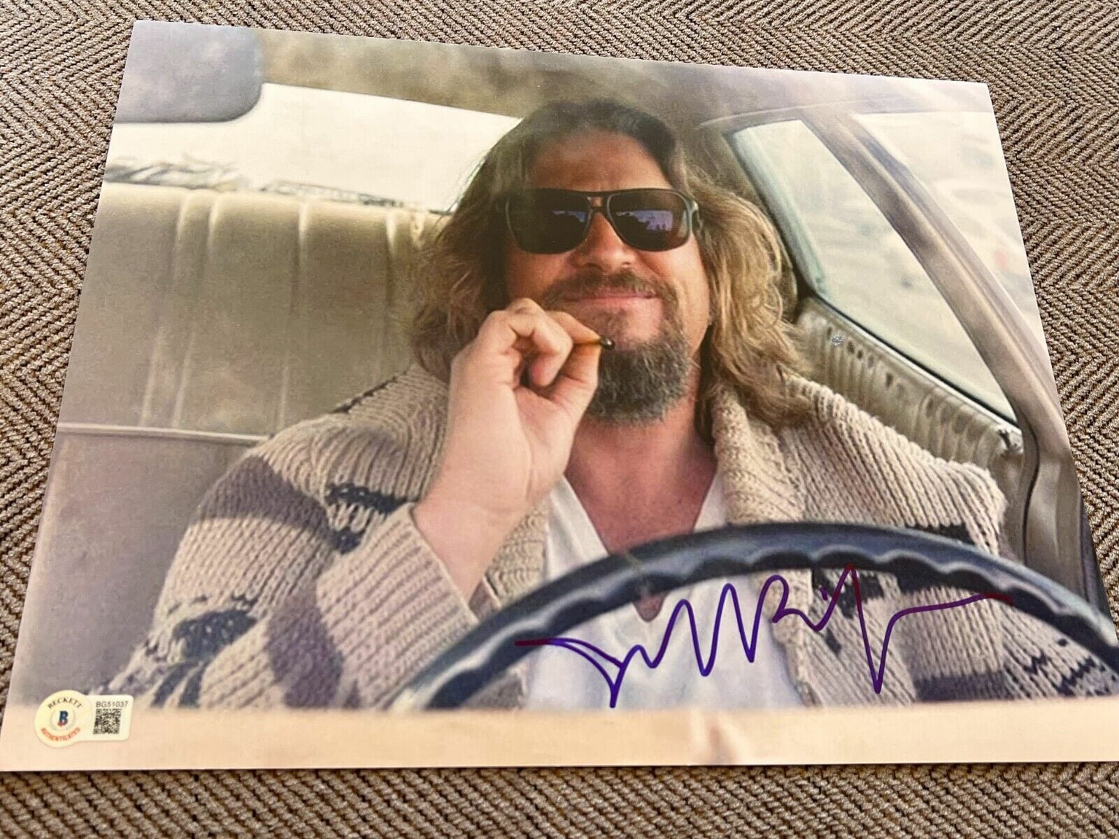 JEFF BRIDGES SIGNED AUTOGRAPH 11x14 PHOTO THE BIG LEBOWSKI BECKETT BAS ...