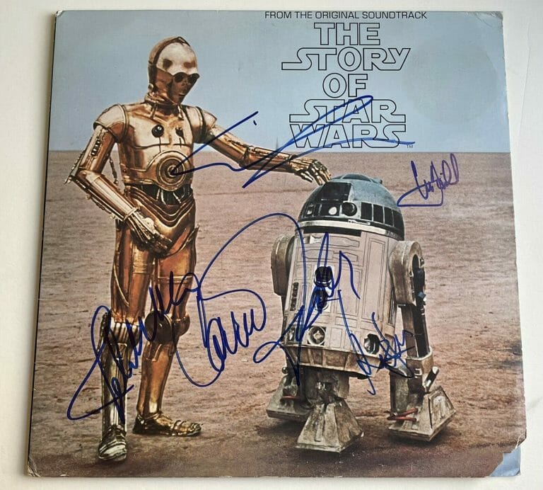 STAR WARS SIGNED LP GEORGE LUCAS HAMILL FORD CARRIE FISHER JOHN WILLIAMS K9 SWAU COLLECTIBLE MEMORABILIA
