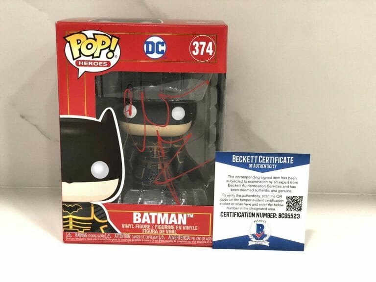 CHRISTIAN BALE HAND SIGNED #374 BATMAN FUNKO POP THE DARK KNIGHT BECKETT CERT #2 COLLECTIBLE MEMORABILIA