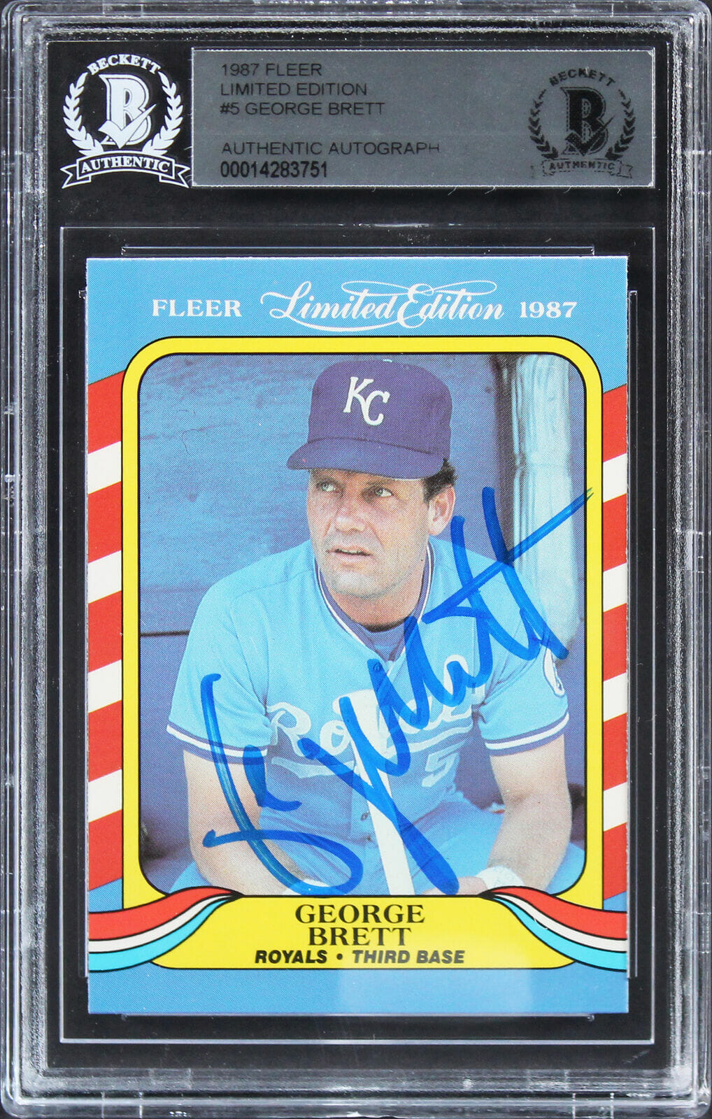 Royals George Brett Authentic Signed Fleer Limited Edition Card