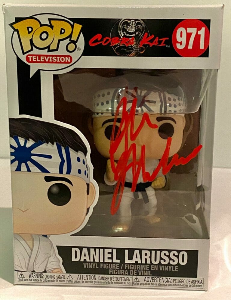RALPH MACCHIO SIGNED DANIEL LARUSSO FUNKO POP THE KARATE KID BECKETT BAS COA COLLECTIBLE MEMORABILIA