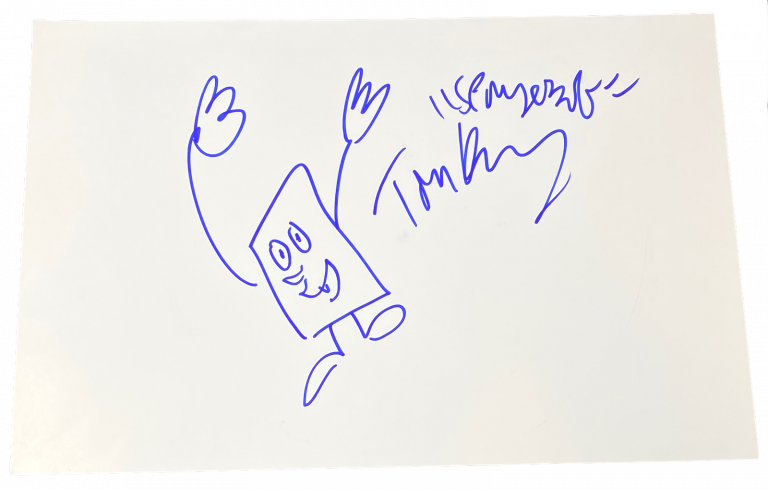 TOM KENNY SIGNED HAND DRAWN SPONGEBOB SQUAREPANTS 12×18 SKETCH ART BECKETT COA COLLECTIBLE MEMORABILIA