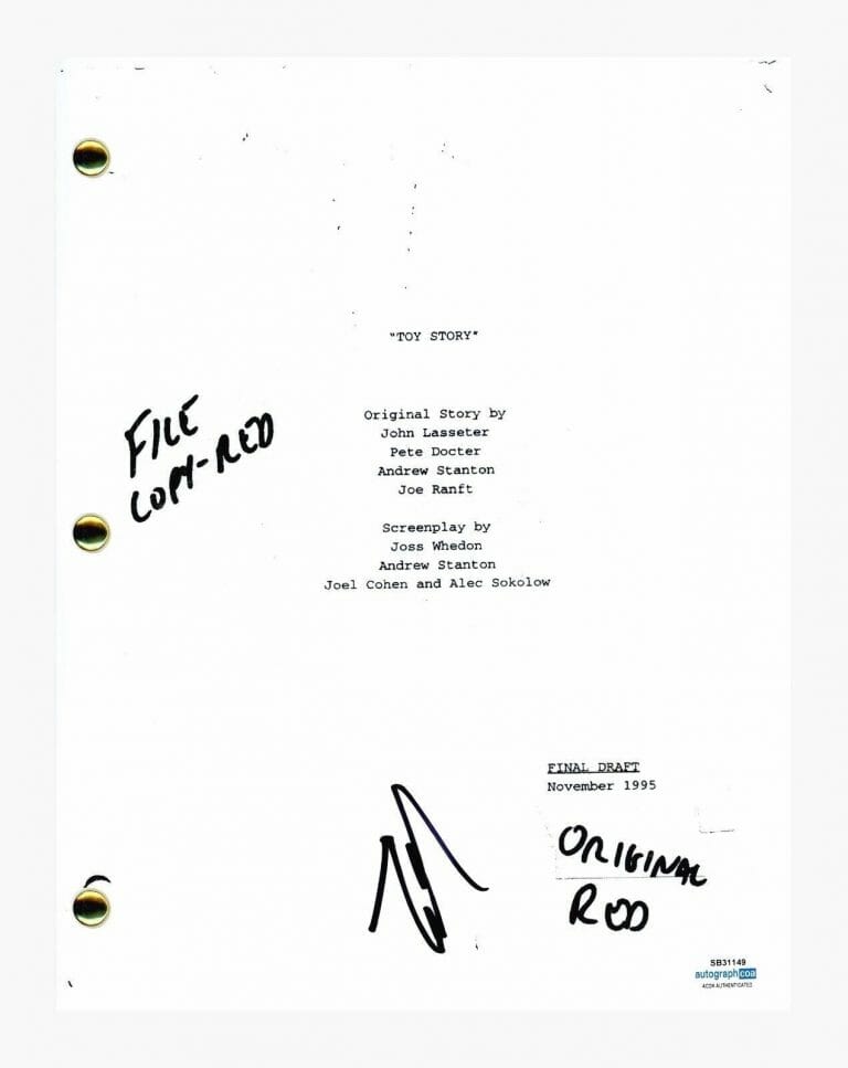 TIM ALLEN SIGNED AUTOGRAPHED TOY STORY MOVIE SCRIPT SCREENPLAY BUZZ ACOA COA COLLECTIBLE MEMORABILIA