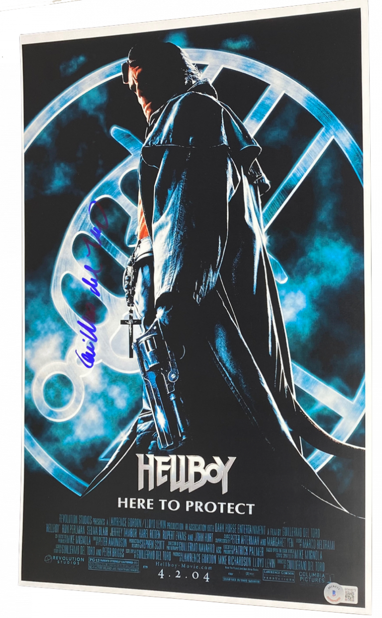 GUILLERMO DEL TORO SIGNED AUTOGRAPHED HELLBOY 12×18 MOVIE POSTER BECKETT COA COLLECTIBLE MEMORABILIA