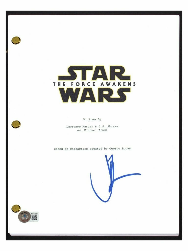 JJ ABRAMS J.J. SIGNED STAR WARS THE FORCE AWAKENS SCRIPT SCREENPLAY BECKETT COA COLLECTIBLE MEMORABILIA