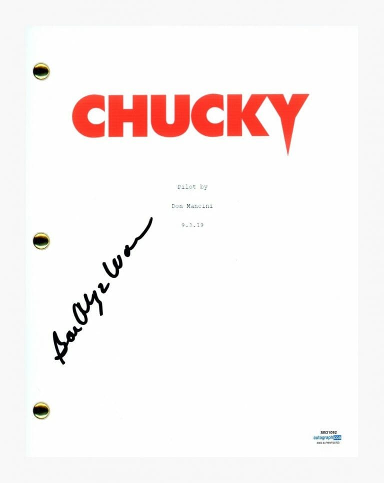 BARBARA ALYN WOODS SIGNED AUTOGRAPH CHUCKY PILOT EPISODE SCRIPT HORROR ACOA COA COLLECTIBLE MEMORABILIA