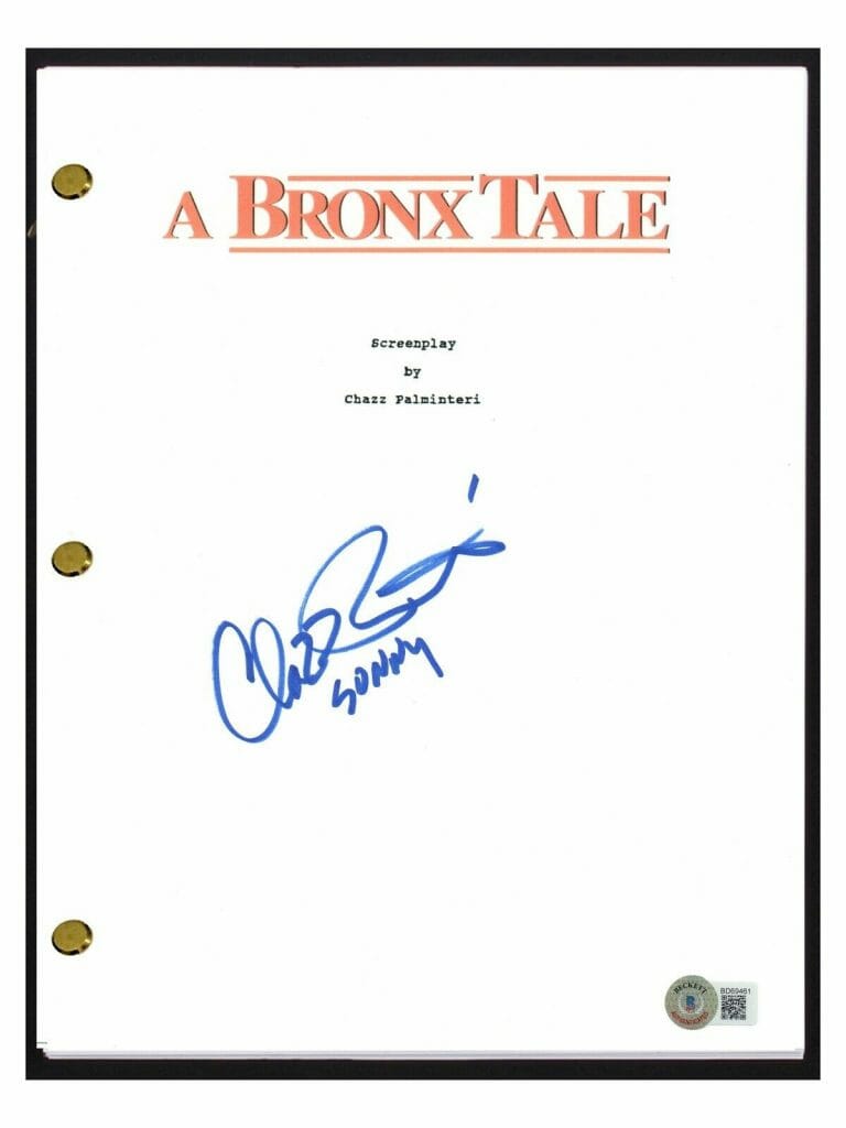 CHAZZ PALMINTERI SIGNED AUTOGRAPHED A BRONX TALE MOVIE SCRIPT PROOF BECKETT COA COLLECTIBLE MEMORABILIA