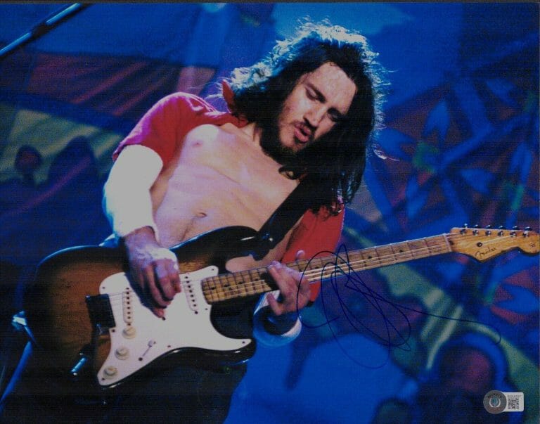 JOHN FRUSCIANTE SIGNED AUTOGRAPHED 11×14 PHOTO RED HOT CHILI PEPPERS BECKETT COA COLLECTIBLE MEMORABILIA