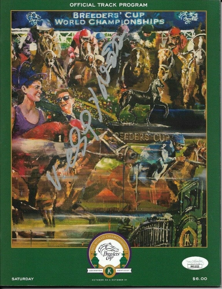 VICTOR ESPINOZA SIGNED AUTOGRAPHED BREEDERS CUP PROGRAM AMERICAN PHAROAH JSA COLLECTIBLE MEMORABILIA