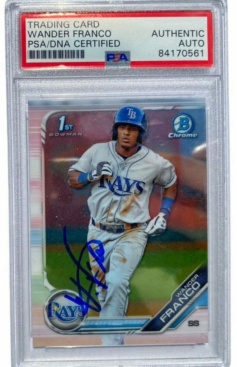 Wander Franco Signed Bowman St Chrome Rookie Card Rays Auto Psa