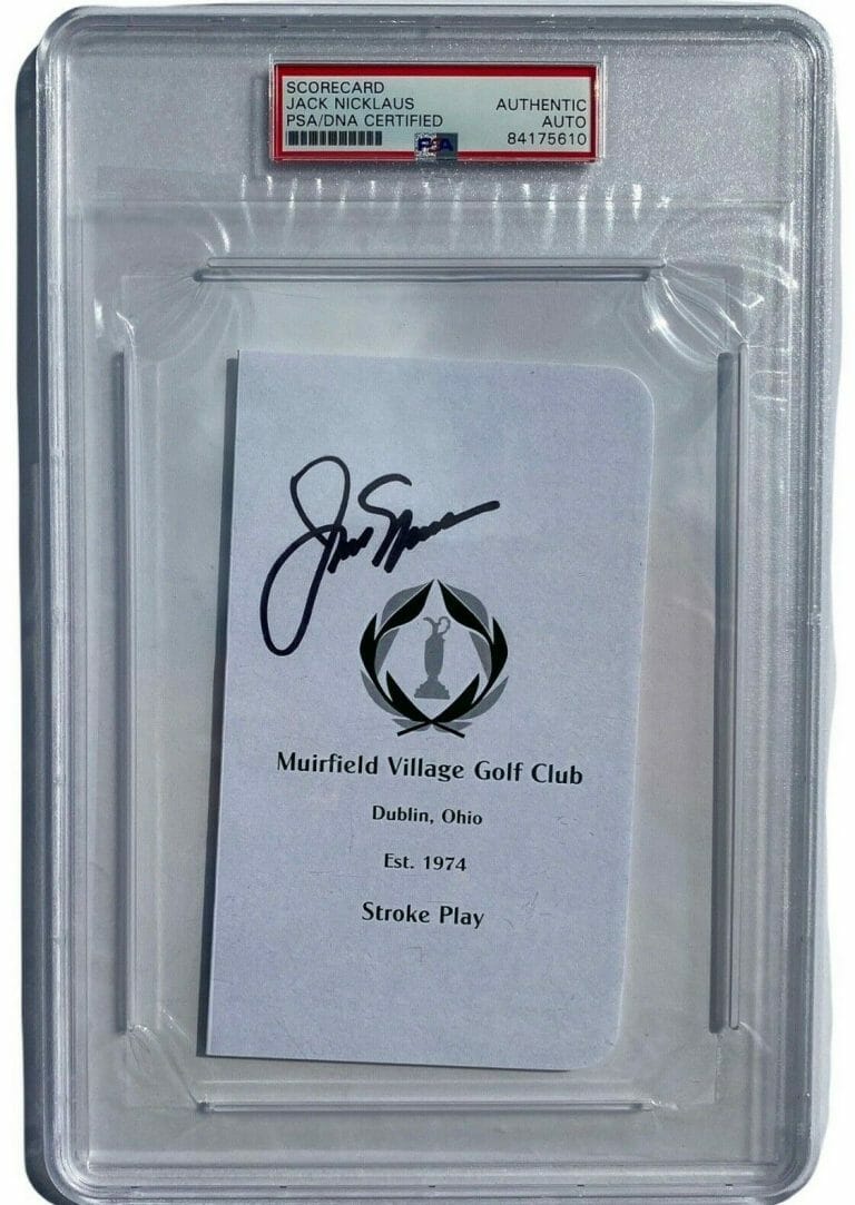 Jack Nicklaus Signed Autographed The Memorial Muirfield Scorecard Psa