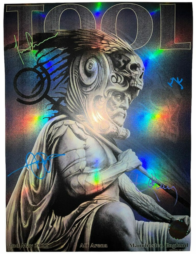 2022 TOOL SIGNED MANCHESTER ENGLAND POSTER CONCERT TOUR 5/2/22 ADI GRANOV /500 COLLECTIBLE MEMORABILIA
