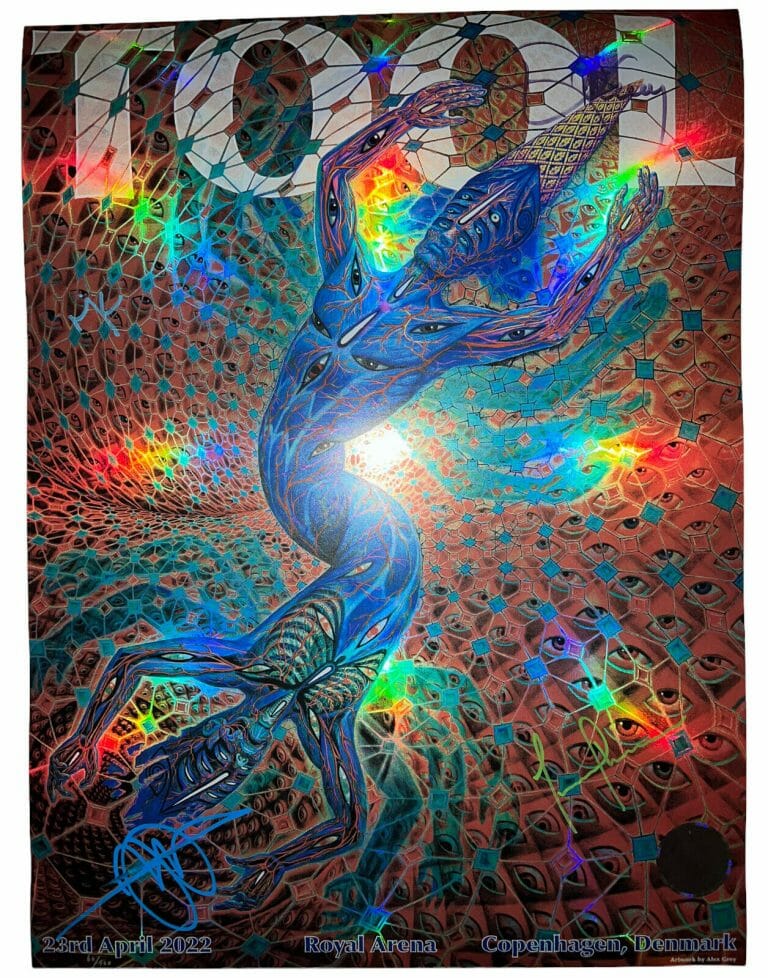 2022 TOOL SIGNED COPENHAGEN DENMARK POSTER CONCERT TOUR 4/23/22 ALEX GREY /500 COLLECTIBLE MEMORABILIA