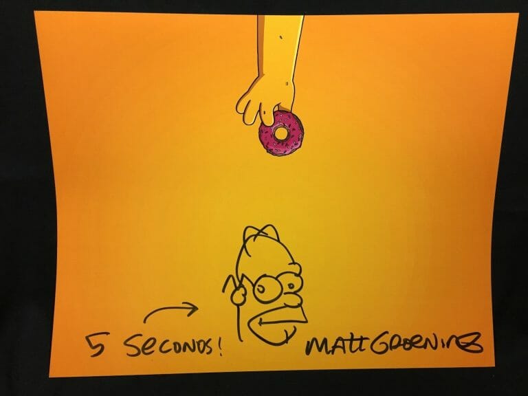 MATT GROENING SIGNED AUTOGRAPHED 11X14 PHOTO SKETCH THE SIMPSONS HOMER COA JSA COLLECTIBLE MEMORABILIA